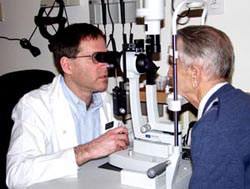 Prof. Blumenthal examining a patient