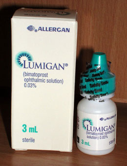 Lumigan- eye drops for reducing intra-ocular pressure