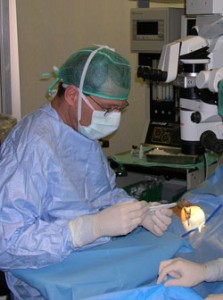 Ophthalmology surgeon operating